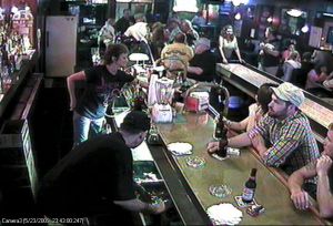 Surveillance camera inside shot of bar